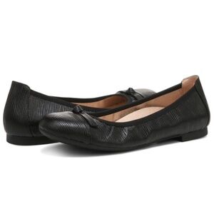 VIONIC Amorie  Black Leather Slip On  Ballet Flats Loafers Size 6.5 NEW